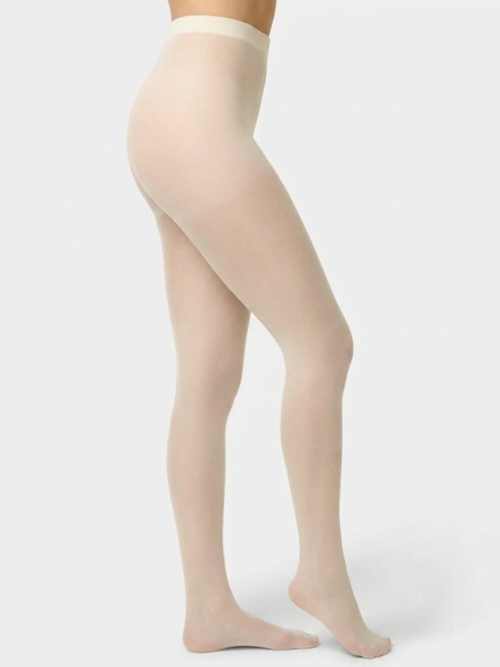NWT Sheer Energy All Sheer Pantyhose Off White Size B